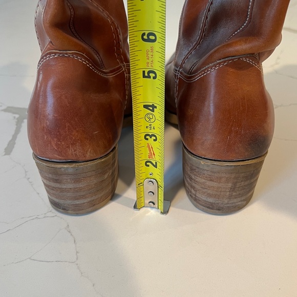 Landis Cognac Brown Country Western Leather Cowboy Boots Mens Sz 10 - Picture 14 of 16